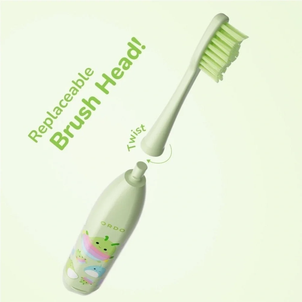 ORDO Sonic Kids’ Battery Toothbrush- Squishmallows Rutabaga- Green